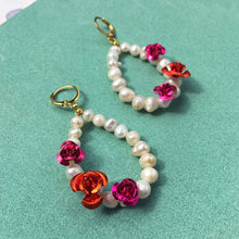 Load image into Gallery viewer, Rose Pearl Earrings + Necklace