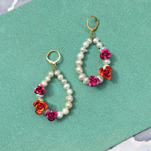 Load image into Gallery viewer, Rose Pearl Earrings + Necklace